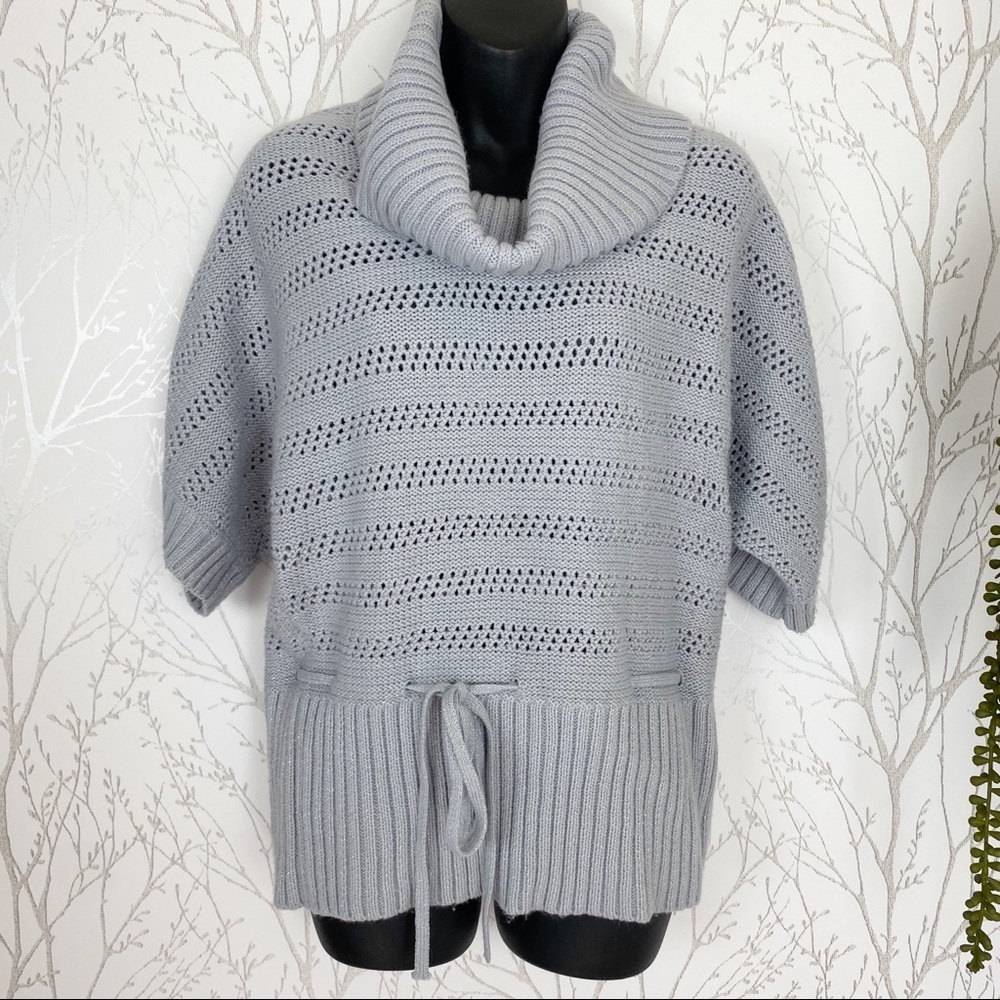 United States Sweaters Gray Open Knit Cowl Neck M